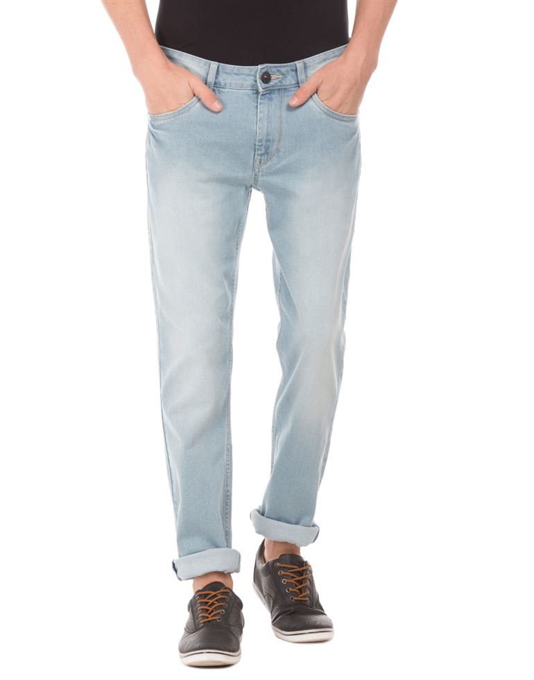 Flying Machine Men Casual Wear Sky Blue Jeans